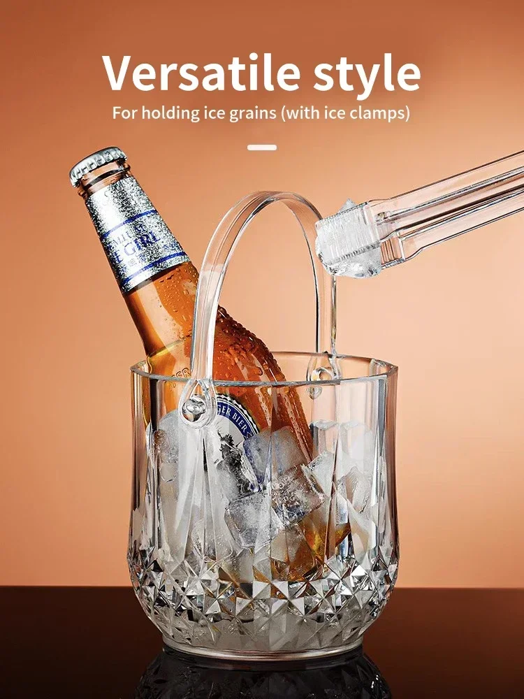 

Bar Beer Storage With Cooler Transparent Acrylic Small Flower Diamond Bucket Wine Ice