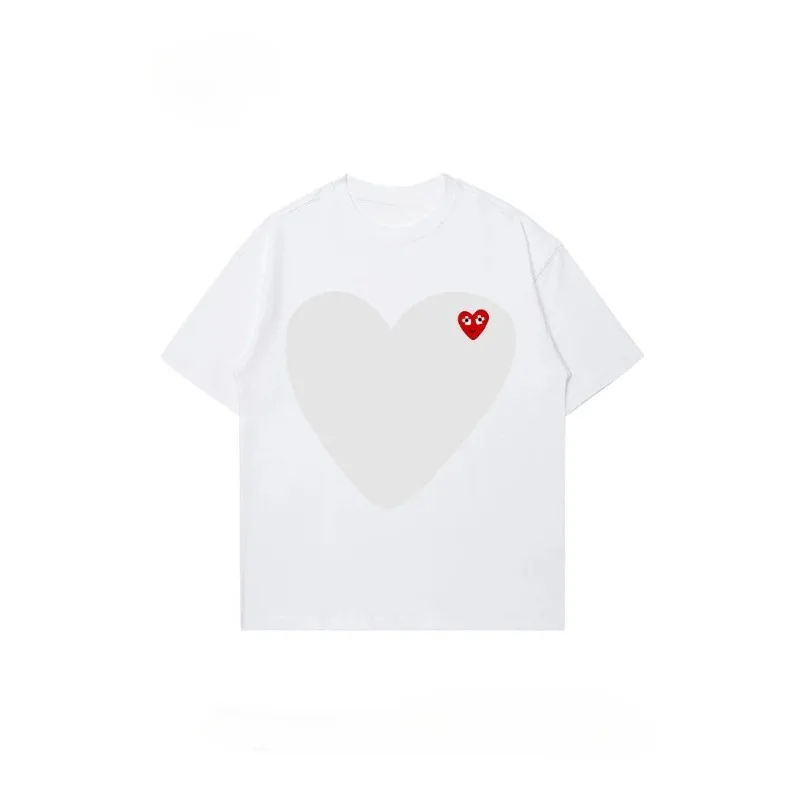 2025 light luxury trendy brand high-end short-sleeved T-shirt men's and women's summer loose printing pure cotton top 2