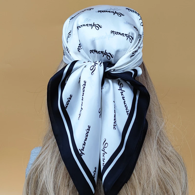 2023 Design 70X70CM Popular The Four Seasons Scarves Women Sunscreen Beach Kerchief Silk Hijab Luxury New Style Square Headscarf 6