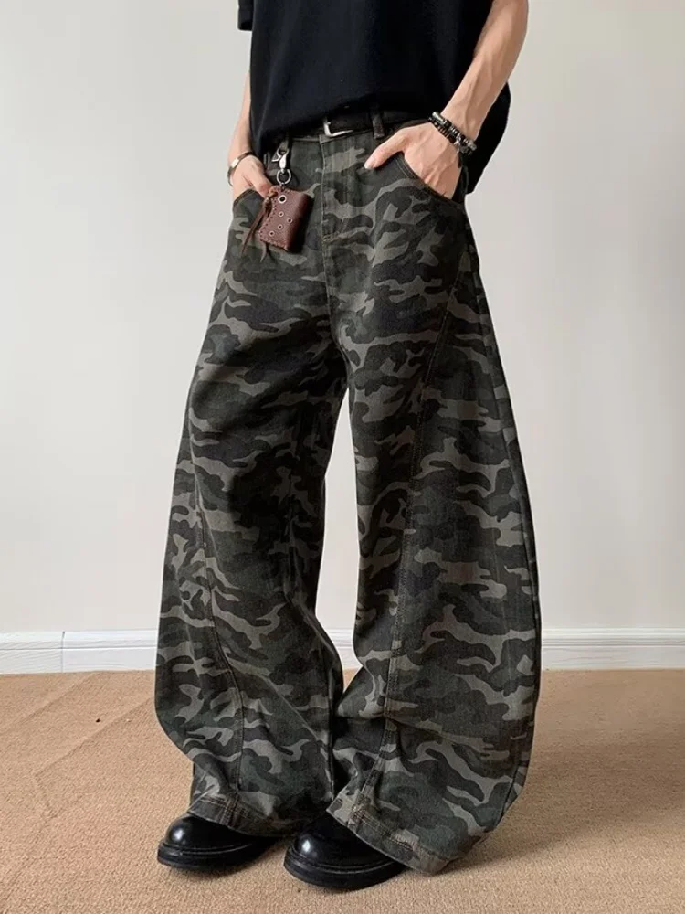 2025 amerikanischen Retro Y2K Streetwear Camouflage Baggy Neue Jeans Hosen Für Männer Kleidung Gerade Beiläufige Lange Hosen Moda Hombre – Detail 9
