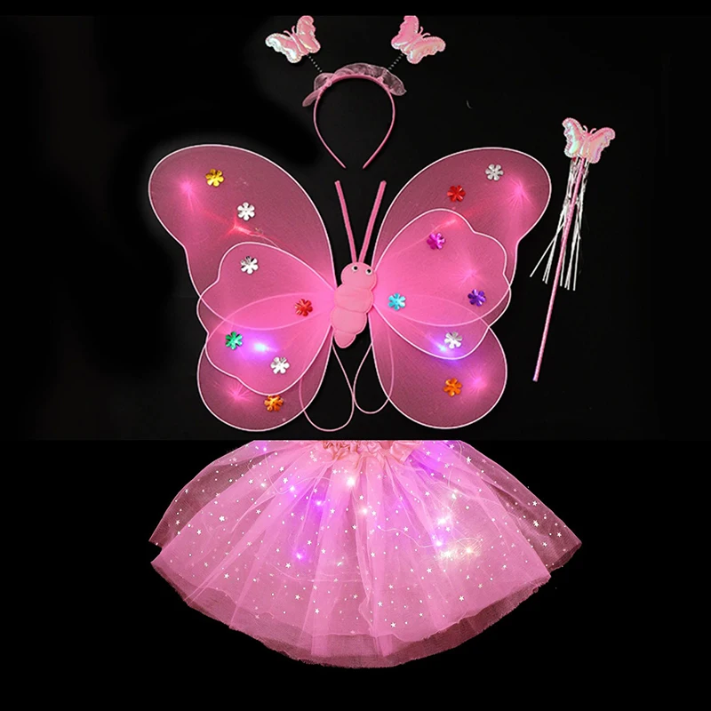 Hair Bands Hair Accessories Hair Headband Accessories Cosplay Accessories Baby Headband Set Kids Butterfly Headband Wings Fairy Wand Glitter Dressing Up Fairy Wing Costume