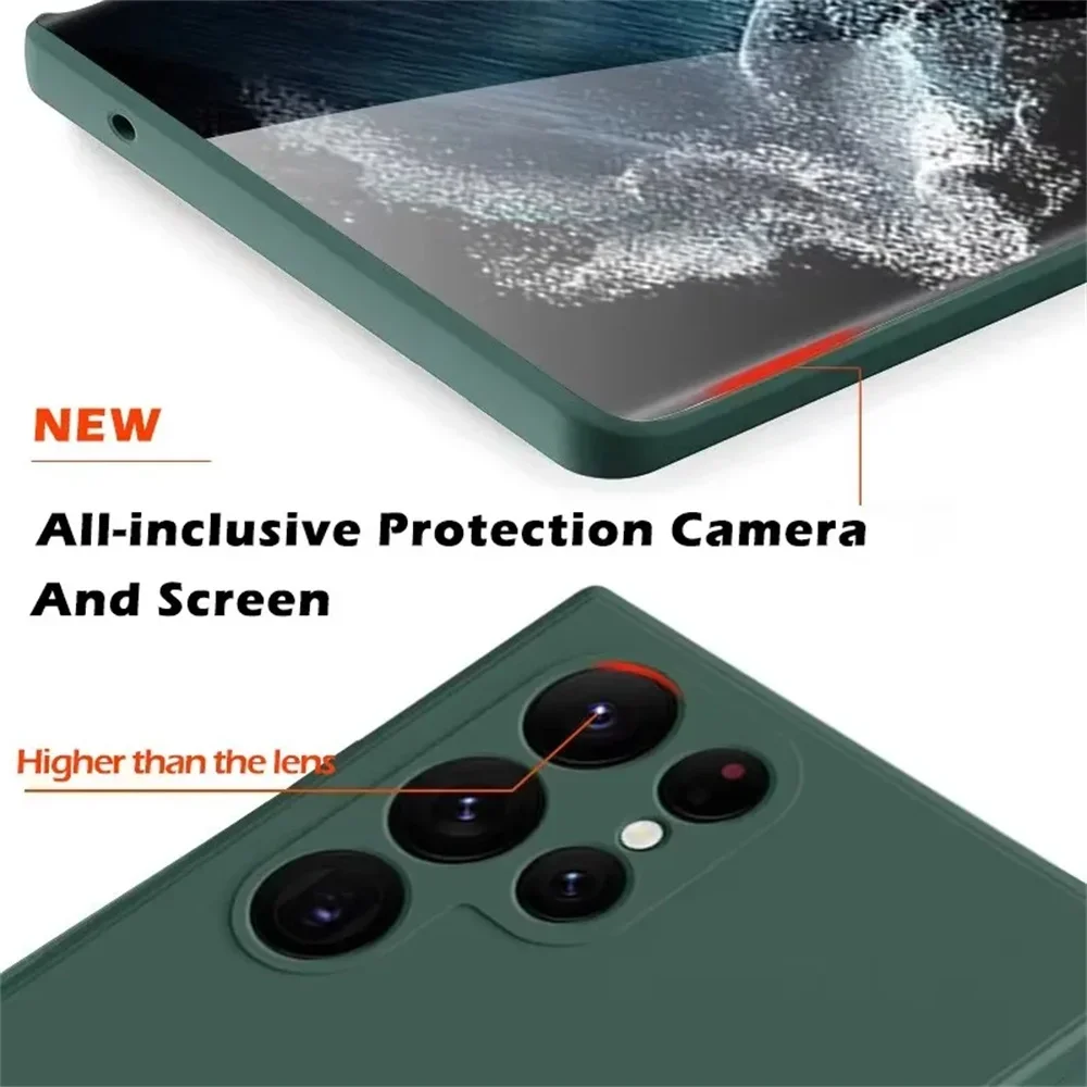 Premium Fall Prevention Silicone Phone Case with Liquid Straight Edge Design