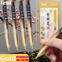 Leto Chinese style Calligraphy Brush tip Pen for Student easy writing Markers Art School Supplies Stationery Black/Red/Gold 1