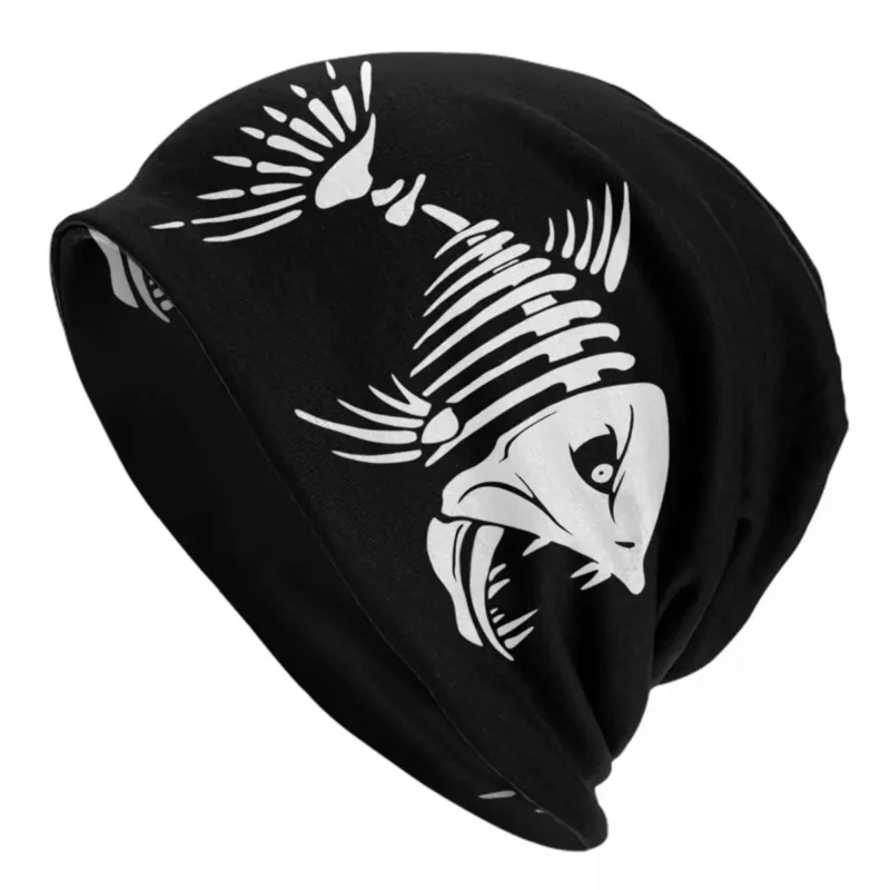 

Fish Bone Fishing Skeleton Skullies Beanies Caps Streetwear Winter Warm Women Men Knit Hats Adult Unisex Bonnet Hats