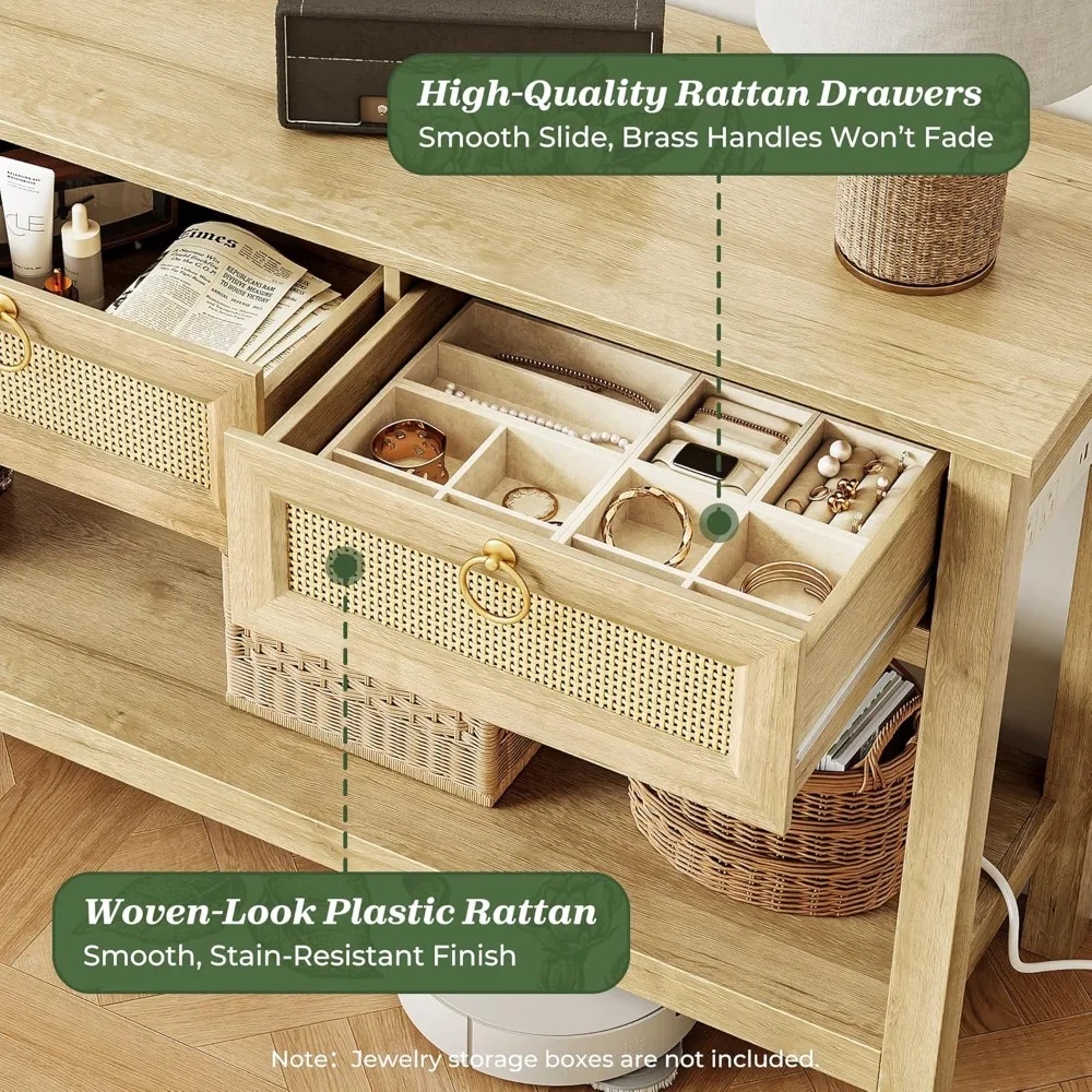 Rattan Console Sofa Table 6