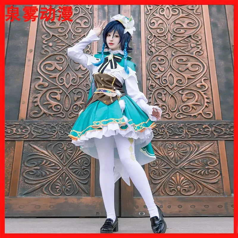 

Genshin Impact Venti горничная вер. Gaun Cosplay USB для головы, для головы