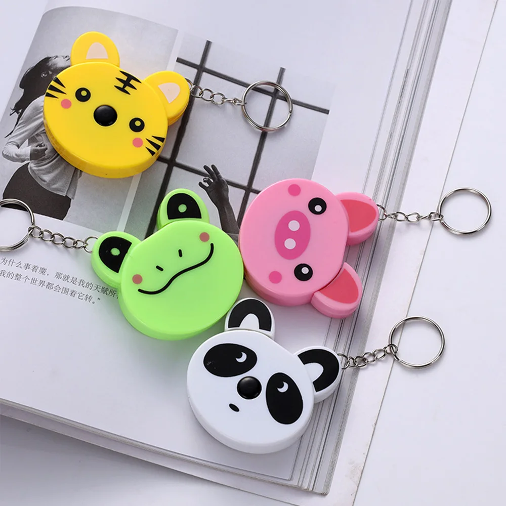 1pcsMiniPortableCartoonTapeMeasureCuteAnimalShapeKeyRing