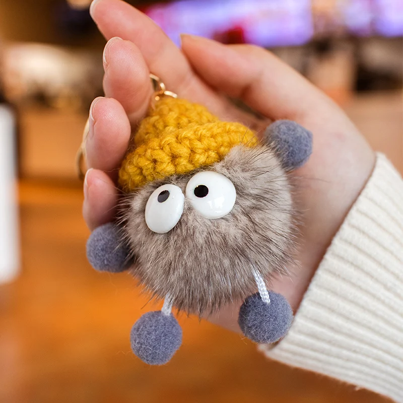 

Mink Fur Elf Ball Key Chain Pendant Creative Personalized Ladies Bag Pendant Cute Cartoon Car Key Chain