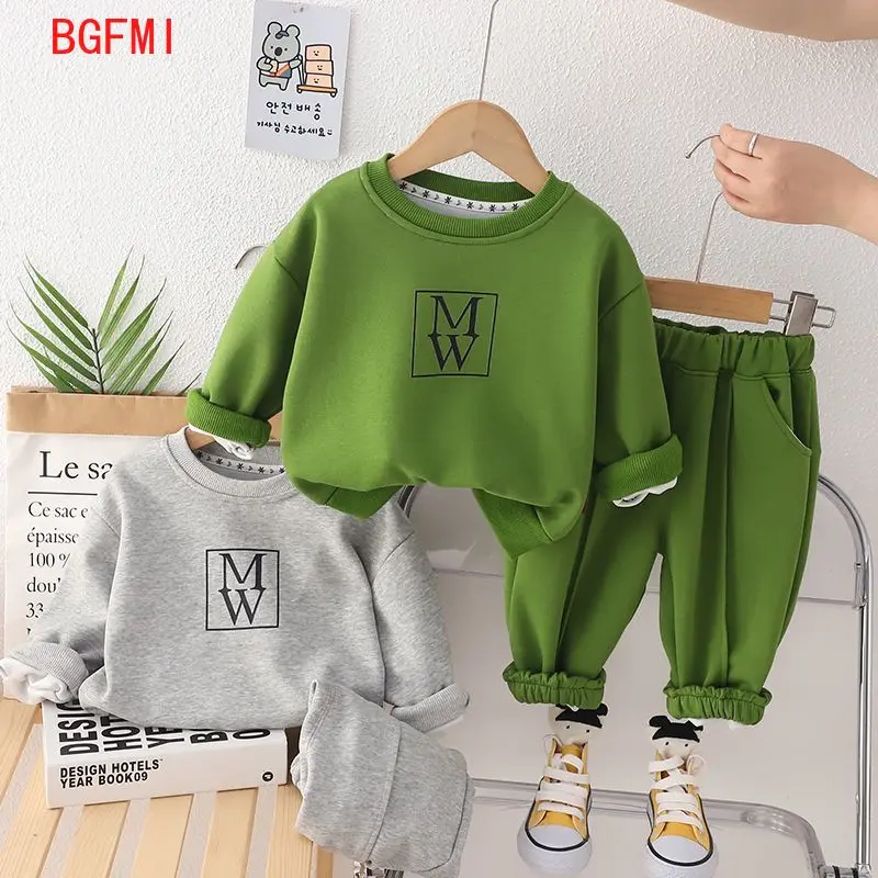 

Spring Autumn Korean Children's Clothing for Boy Long Sleeved T-shirt Kids Sweatshirts Sports Trousers Top and Bottom Set 1-5Y
