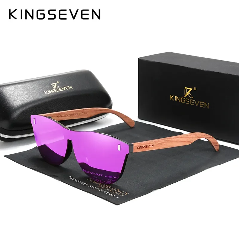KINGSEVEN Occhiali da sole da uomo in alluminio lente polarizzata marca design staffa occhiali da sole rivestimento specchio occhiali Oculos de sol 7719, grigio argento, 59