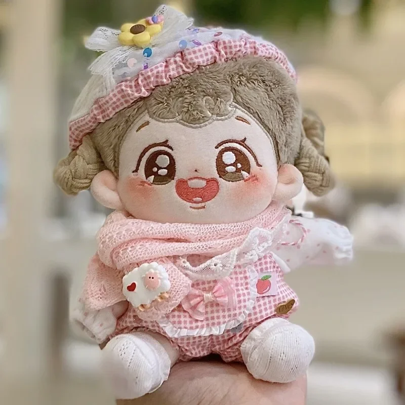 20cm baby clothes set, pink cute princess style cotton doll clothes 3