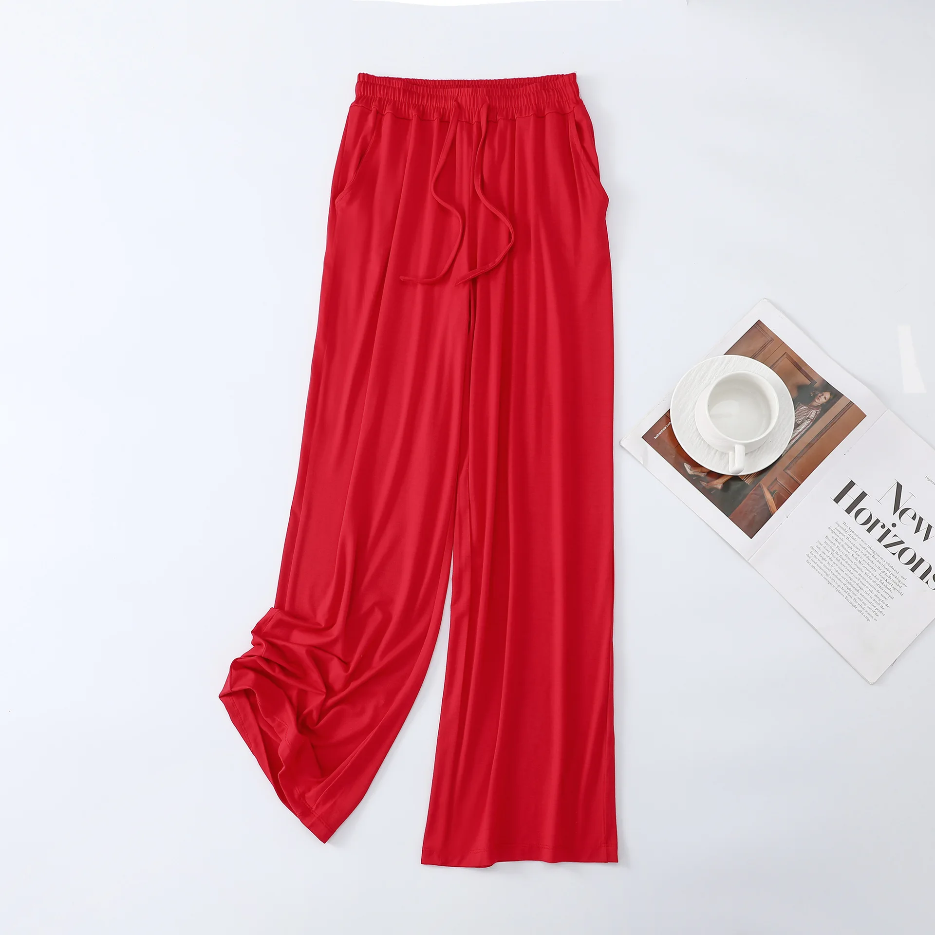 Dames pyjamabroek gestreept lichtgewicht en ademend voor lounge_voghion.com
