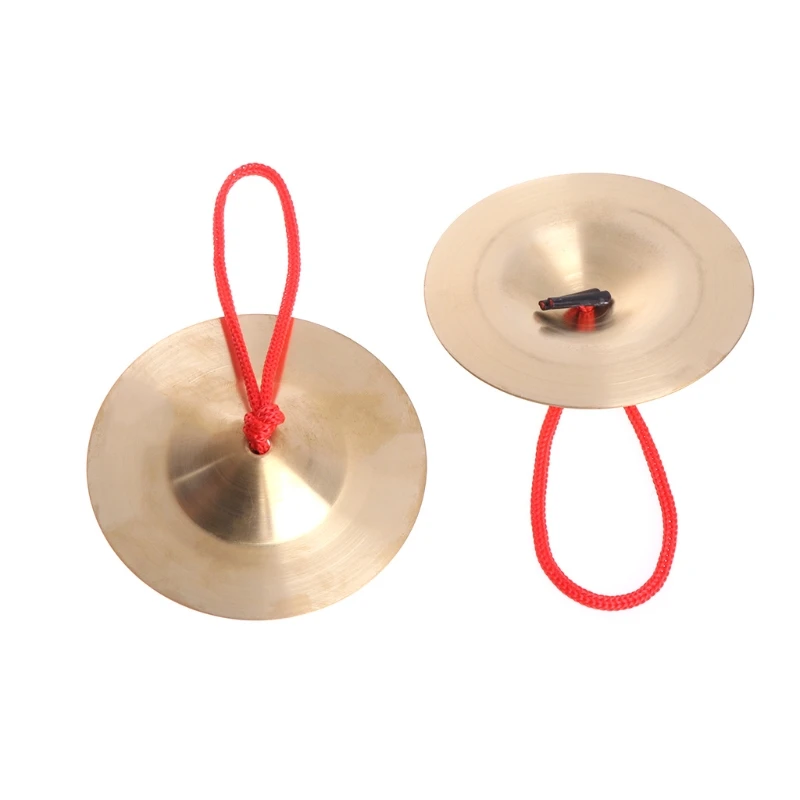 2Pcs 9cm Copper Cymbal Hand Percussion Orff Instruments Gift Toys for Child Kids Preschool Early Educational Buddhist Chimes