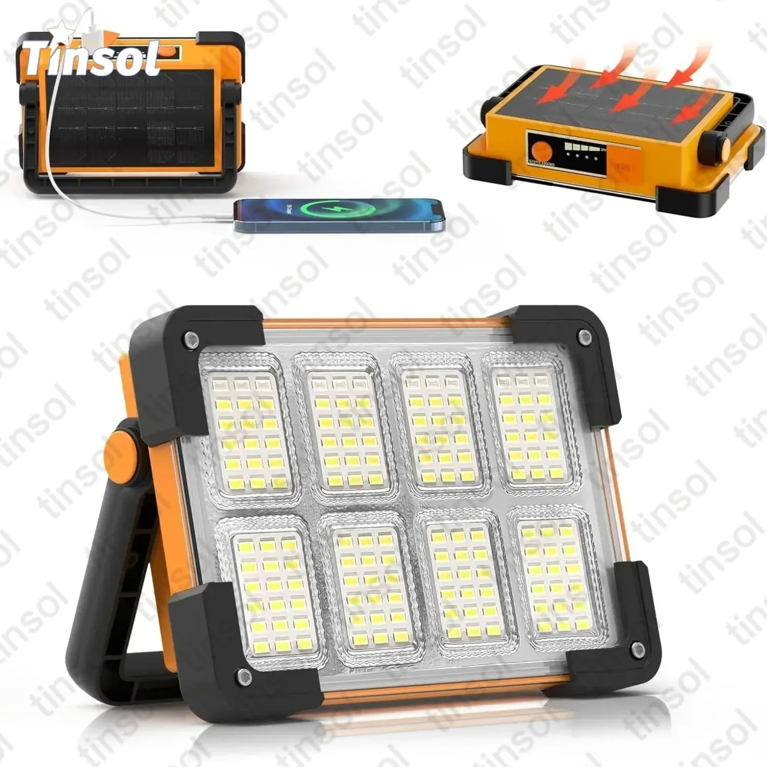 2026년형 충전식 태양광 투광등, 휴대용 LED 반사판 스포트라이트, 충전식 프로젝터 투광등, 건설 작업등