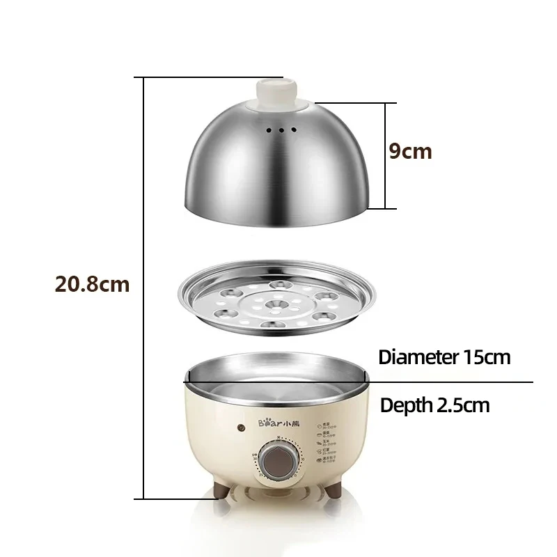 360W Electric Egg Boiler Breakfast Machine Multicooker Steamer Automatic Egg Cookers Home Egg Custard Steaming Cooker with Timer 6