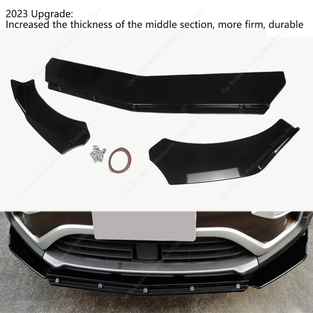 Bmw X3 F25 Pre-Lci 3 個グロスブラックフロントバンパーリップ