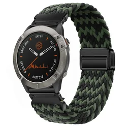 Enhanced Nylon QuickFit Smartwatch Strap - Universal 22/26mm Wristband - 22mm (Black Green)