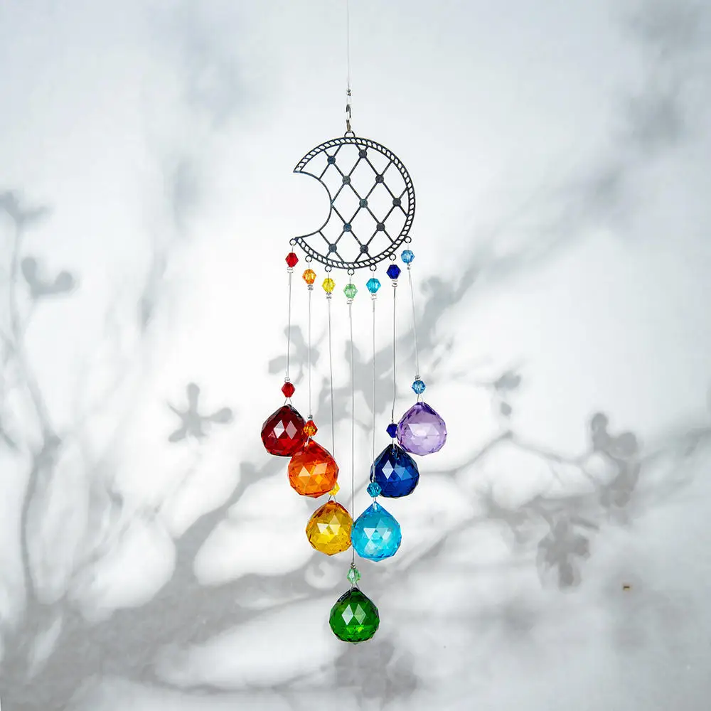 Crystal tree of life Suncatcher Prism Window Rainbow Maker Moon Crystal Ball Pendant Sun Catcher Hanging Ornament Garden Decor Sun Catcher Crystal Pendant Sun Catchers Window Ornament