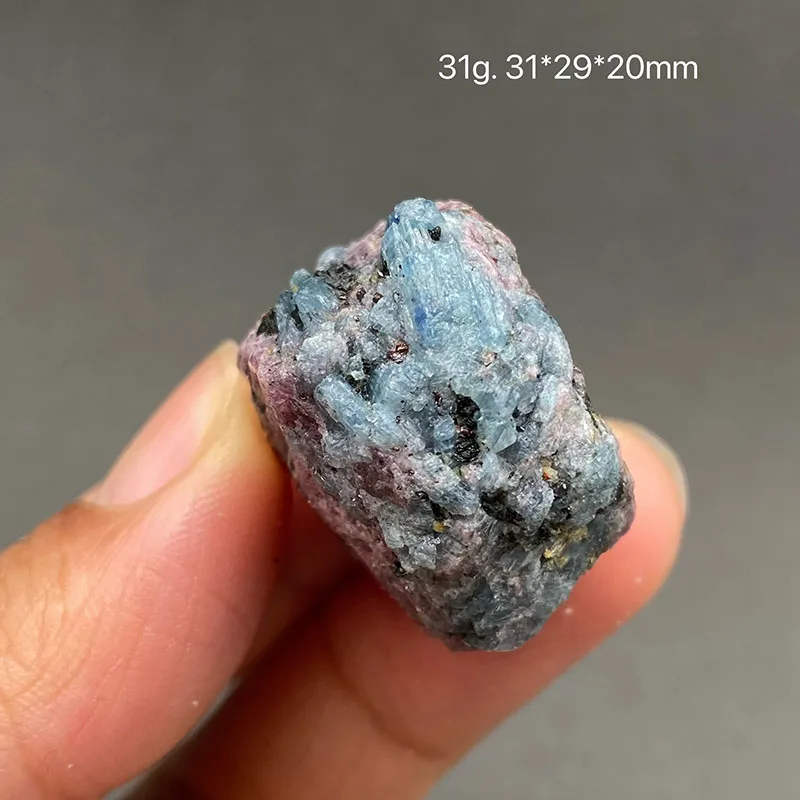 100% Rare Natural Ruby and  Aquamarine  Mineral Specimens Stones and Crystals Healing Crystal from Myanmar