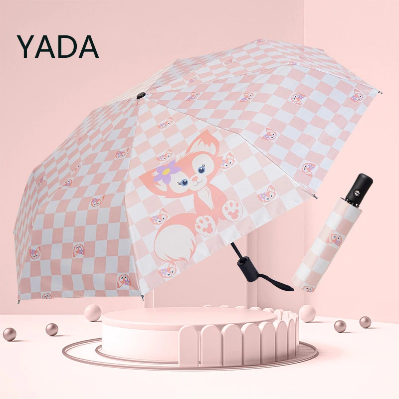 

YADA Cartoon Fox And Rabbit Automatic Umbrella Sunny And Rainy Parasol Umbrella For Women Windproof Folding Umbrellas YS220111