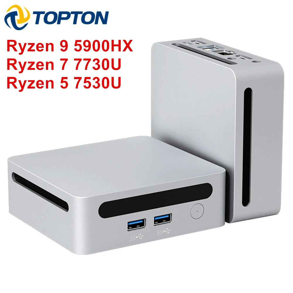 Topton Mini PC Gamer AMD Ryzen 9 5900HX 7 7730U 5800U