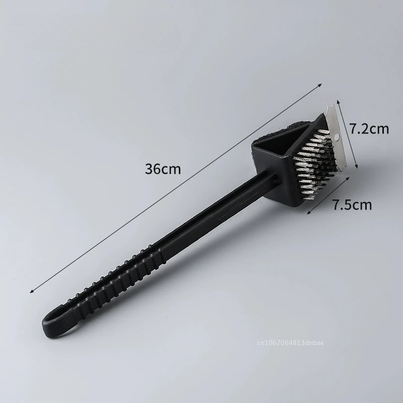 Wire BBQ Grill Brush&Scraper for Outdoor, Safe Cleaning Brush Wire Sponge Shovel Long Handle, Outdoor Home BBQ Accessories Tools
