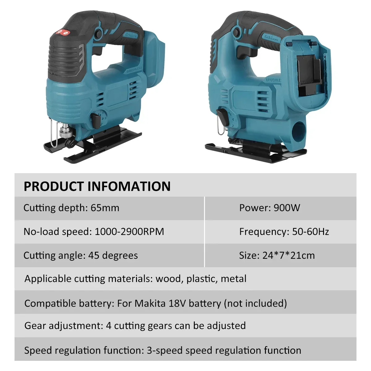 Makita 18V Curva El&eacute;ctrica Sierra Herramienta El&eacute;ctrica Carpintero Multifunci&oacute;