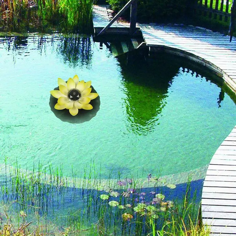 Solar Garden Light Lotus Solar Floating Pool Light for Flower Pond Beach Lawn and Swimming solar garden light