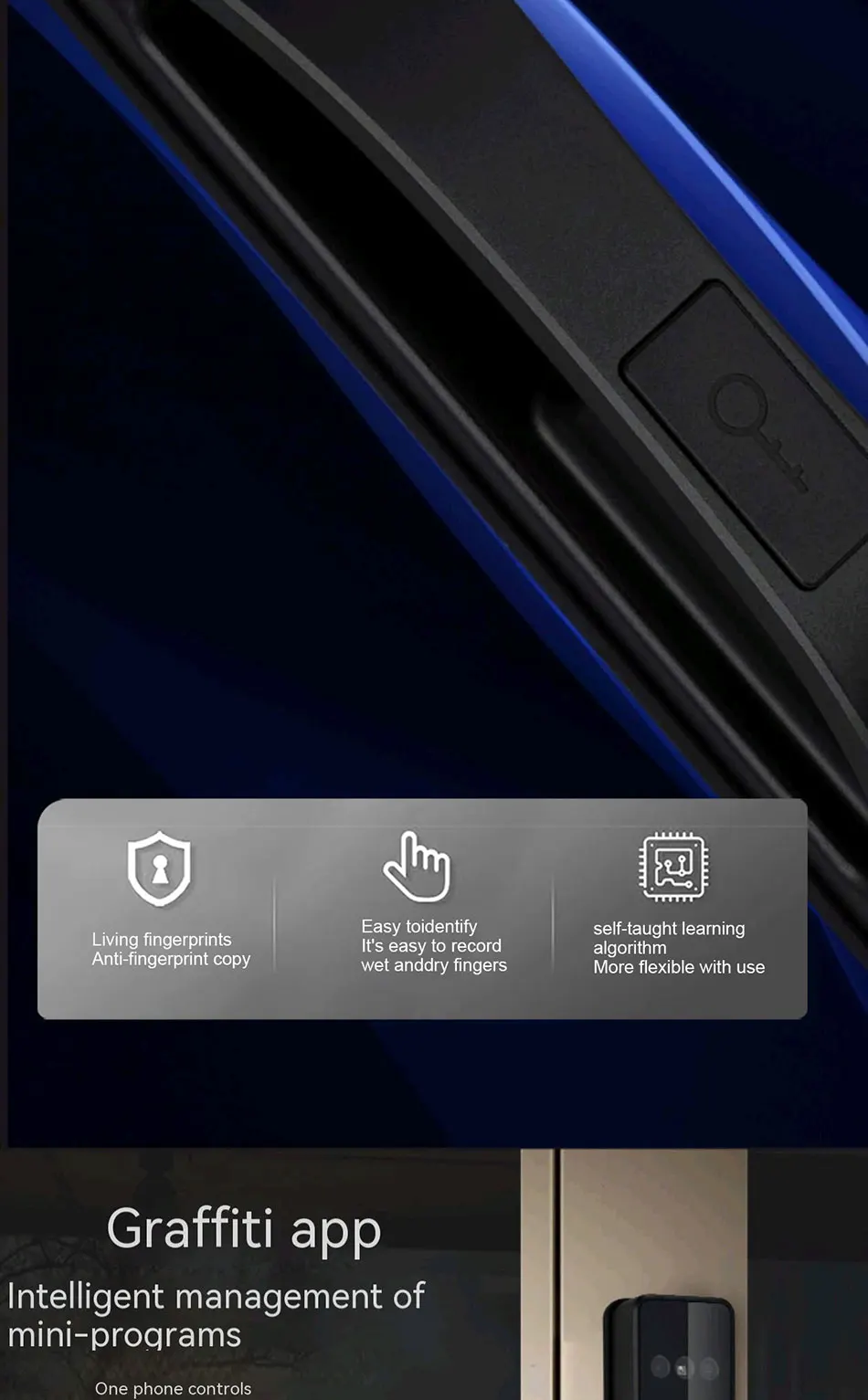 Waterproof Face Recognition Camera Fingerprint Lock TUYA WIFI APP RFID Card Code