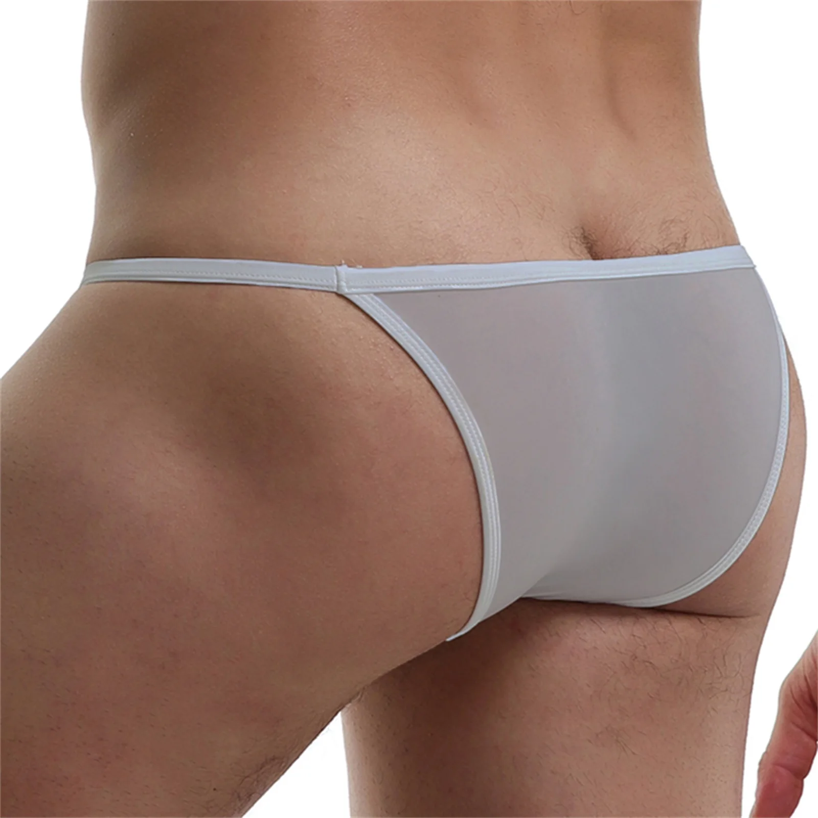 CLEVER-MENMODE Men's Sexy Lingerie Penis Bag Mini Underwear Ultra-Thin Transparent Panties Bikini Briefs Gay G-string Suspenders mens underwear