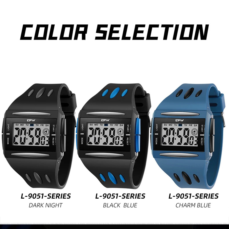 TPW  Digital Watch Big Numbers Easy to Read 5ATM Water Resistant General Size 5