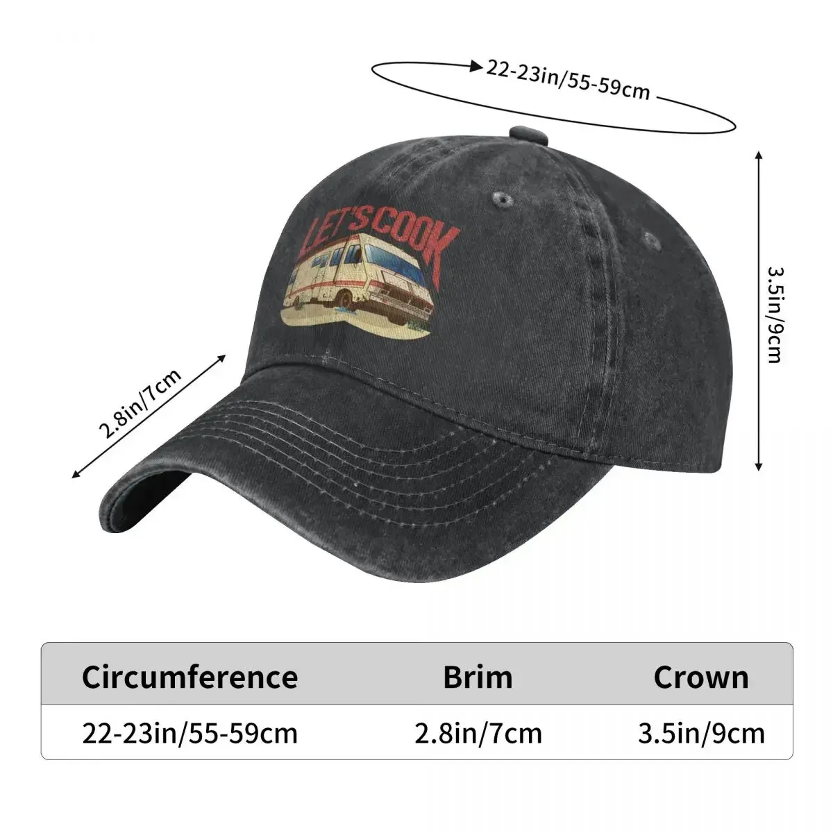 RV Lets Cook 야구 모자 정점 모자 Breaking Bad Walter White TV Sun Shade 카우보이 모자 남성용 Trucker Dad Hat