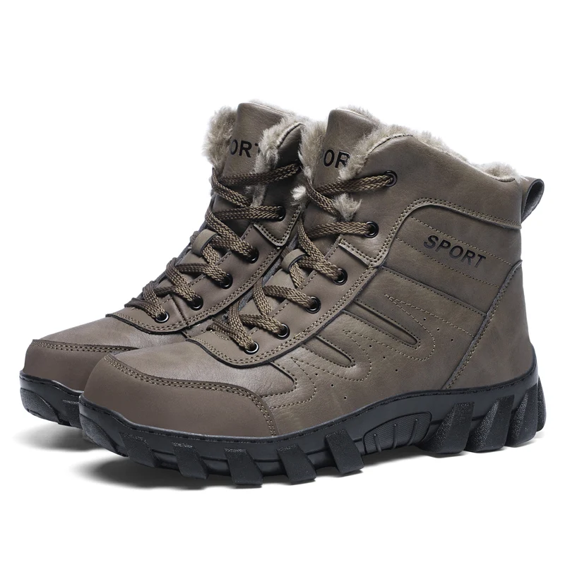 Unisex Winter Cold Protection Outdoor Travel Hiking Shoes Couples Large Size High Top Plush Warm Snow Boots Men's Training Boots