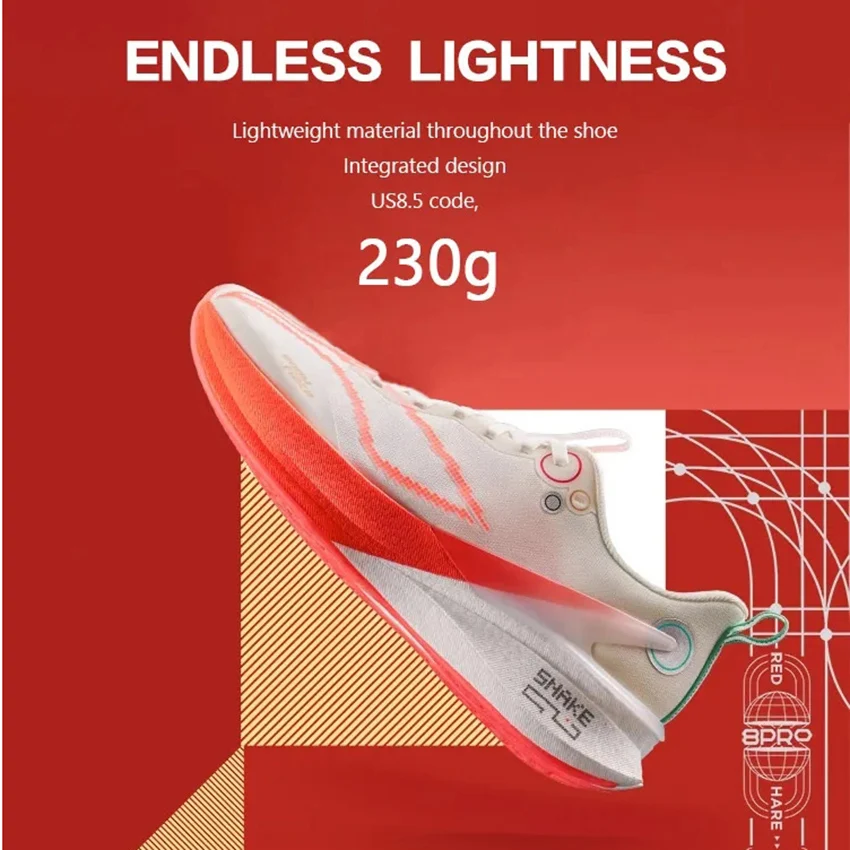 LI-NING RED HARE 8 PRO Men's Running Shoes Professional Sports