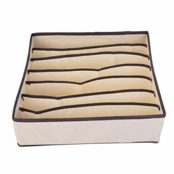 Foldable Underwear and Bra Storage Organizer (Off-white 7 grid)