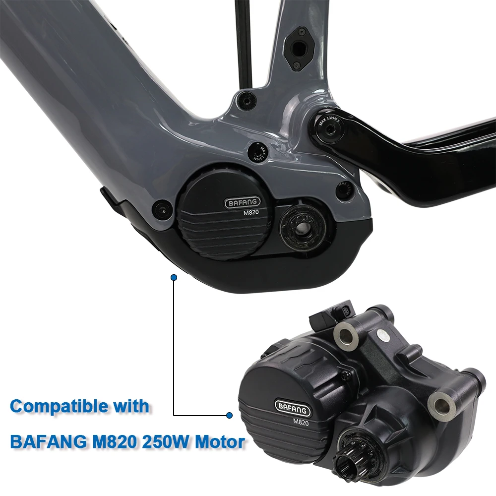 Carbon Electric Bike Frame M820 Mid-Motor 250W E-bike Frame 27.5/29ER 15/17/19/21inch Carbon Gray MTB Intube Battery