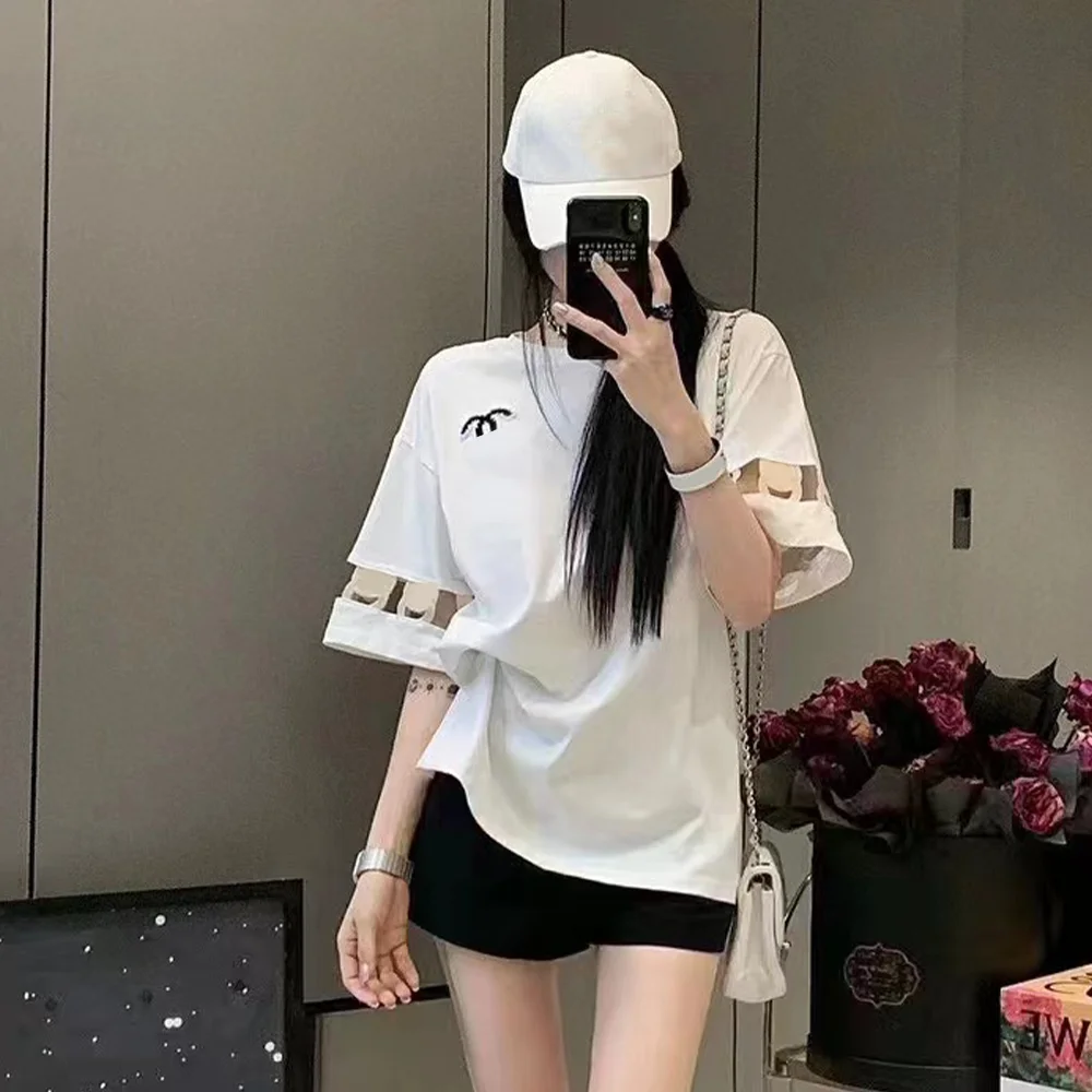 

Футболка женская с круглым вырезом, повседневный Свободный пуловер с коротким рукавом, топ в японском и корейском стиле, летняя одежда