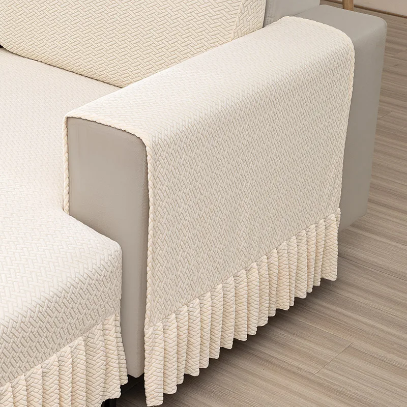 Stretch Jacquard Armrest Covers Spandex Armrest Cover for Chair/Sofas, Furniture Protector Armchair Slipcovers for L-shape Sofa 4