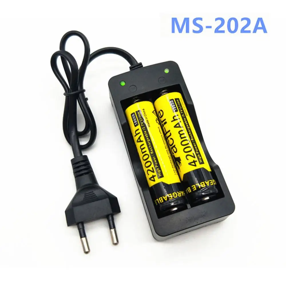 Universal 18650 Battery Charger US EU Plug 2 Slots Smart Charging 18650 Li-ion Rechargeable Lithium Battery Charger