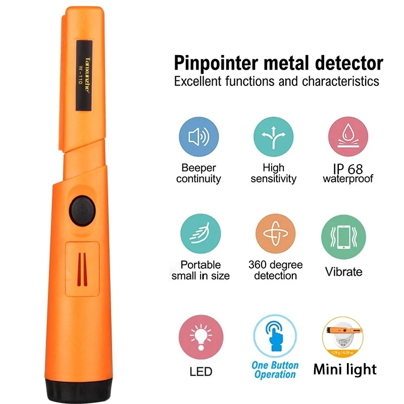 Portable Metal Detector TC-110  Pinpointer GP-pointer Hand Held Metal Detector Positioning Rod Detector IP68 waterproof 5