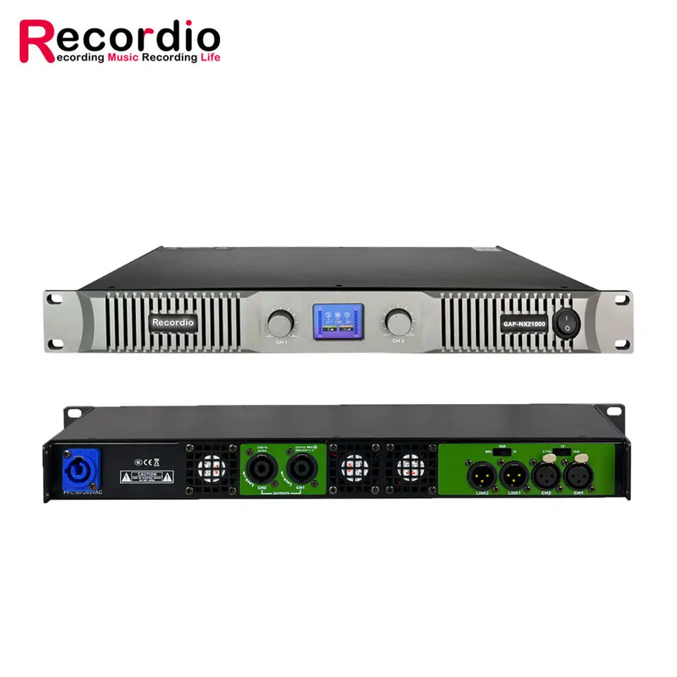 GAP-NX21000 Recordio 디스코 야외 콘서트 용 고품질 전력 증폭기 전문 디지털 앰프 전력 증폭기