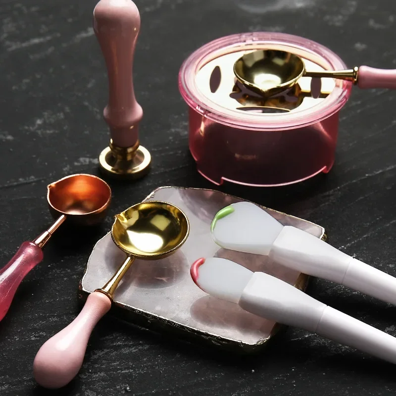 Clear stamps Wax seals Wax Seal Silicone Wax Lacquer Epoxy Resin Mixing Cleaning Spoon Powder Dip Sealing Making Tools SB054