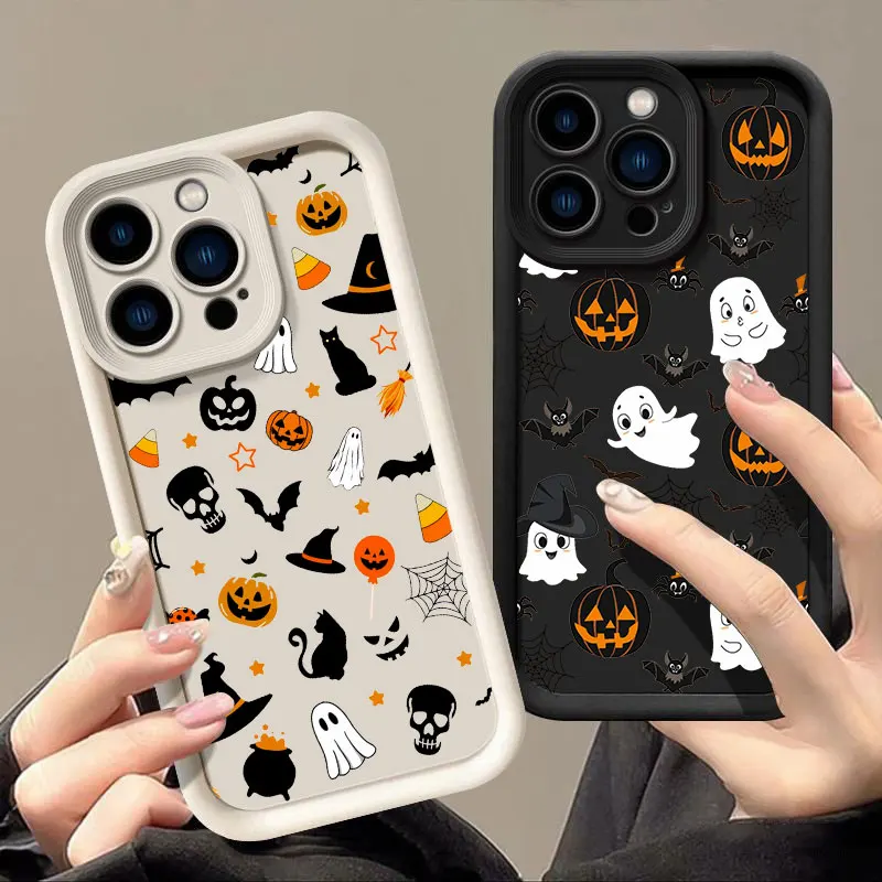 Fun Halloween Pumpkin Ghost Phone Case - Soft Back Cover