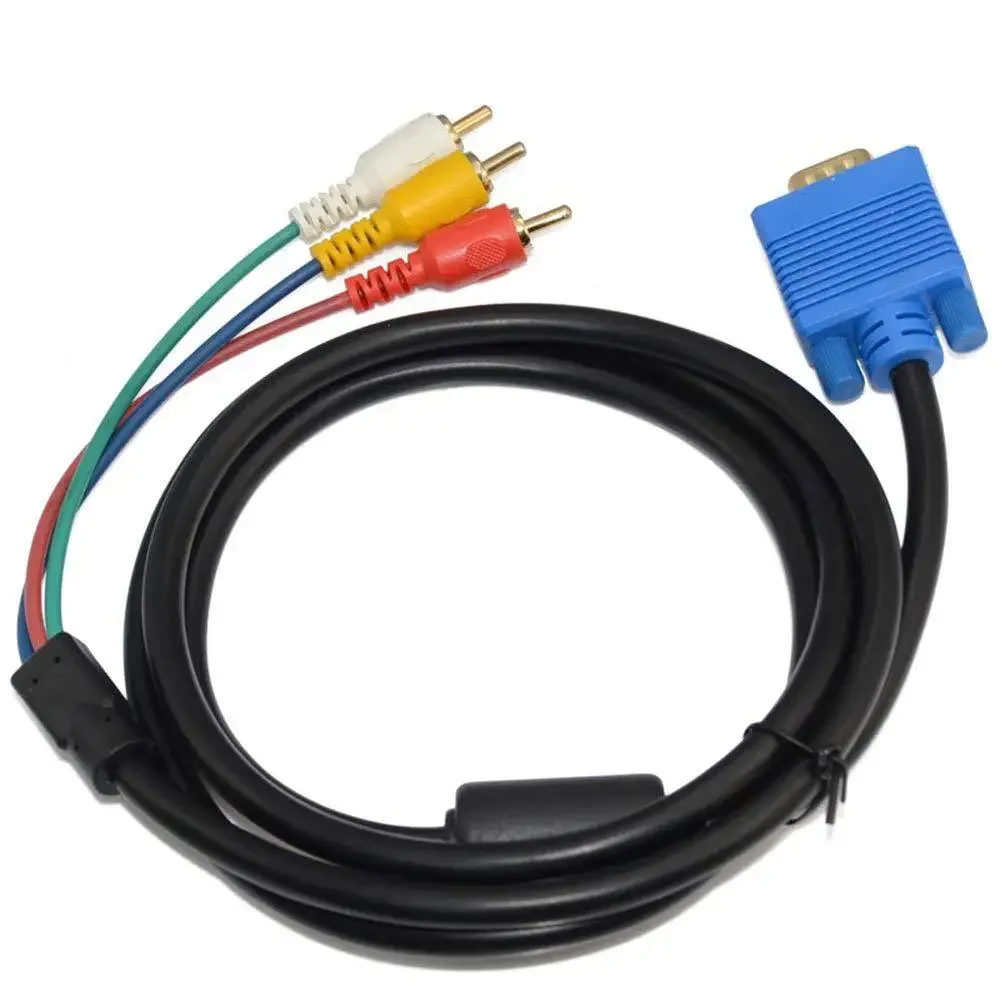 VGA to 3 RCA Male Component AV Video Converter Adapter Cable PC TV HDTV 1.5m vga to hdmi converter,vga to av converter,vga to hdtv adapter