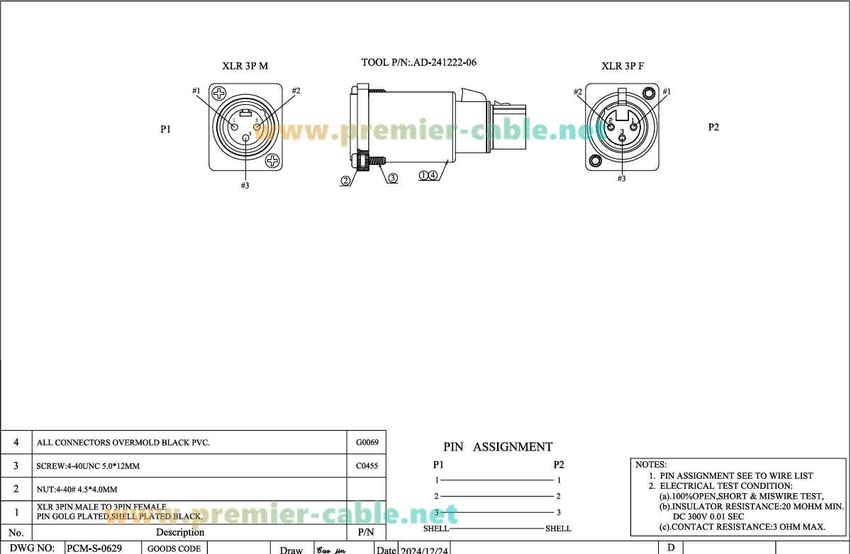 D-Serie XLR 3-Pin DMX 512 Stecker auf Buchse Konverter Chassis Flansch Panelmontage Durchgangsadapter Kompatibel mit Neutrik NA3MDF – Detail 1
