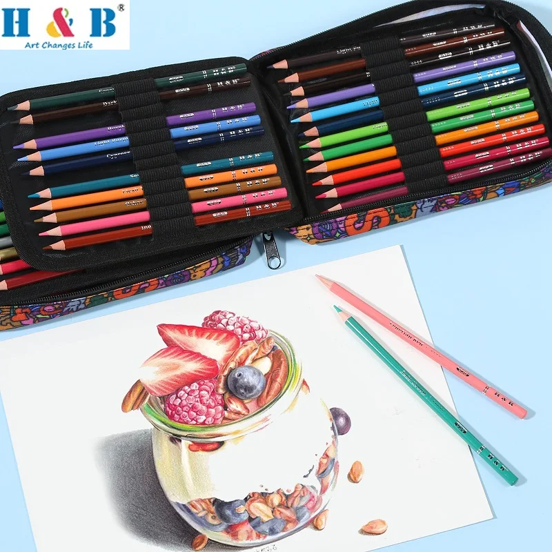 Colored Pencils Set, 180/120/72Color Oil-Based with Eraser/Sharpener Gift for kids