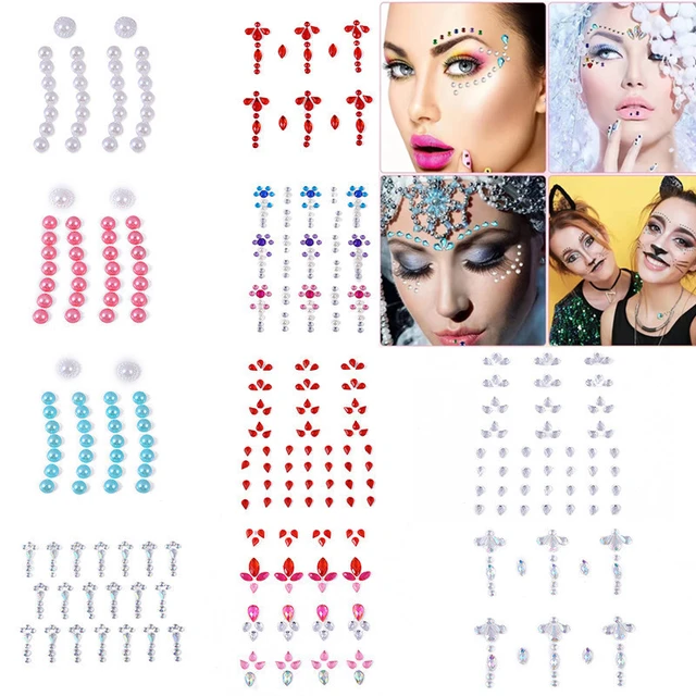 New 3d Rhinestones for Face Festival Makeup Crystals Adhesive Glitters for  The Face Gems Jewelry Diamond Sticker Bright Face - AliExpress