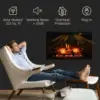 Electric Fireplace Insert, Retro Recessed Fireplace Heater with Realistic Log Flame, Remote Control, and Adjustable Brightness 4