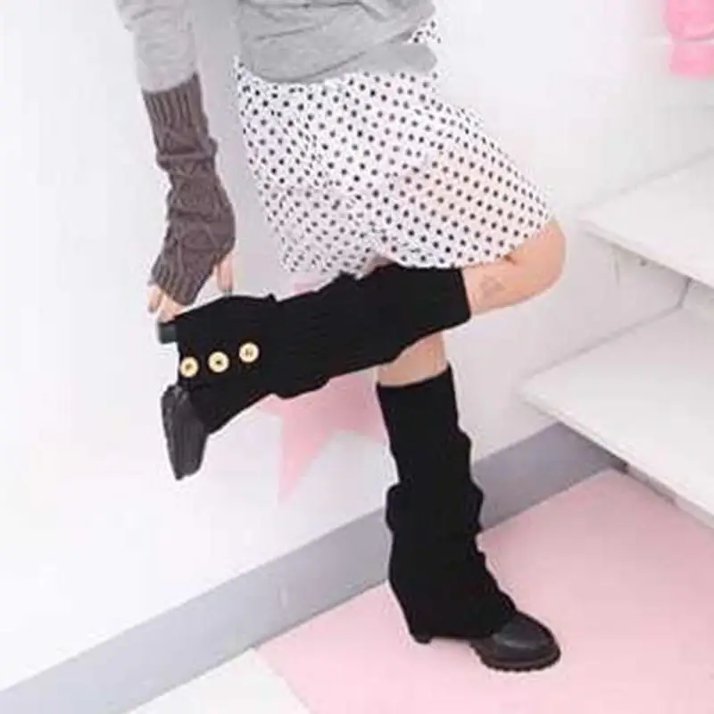 Autumn Winter JK Spice Girls College Foot Cover Warm Pile Socks Boot Cover Striped Knitted Leg Warmers Women Japanese Style