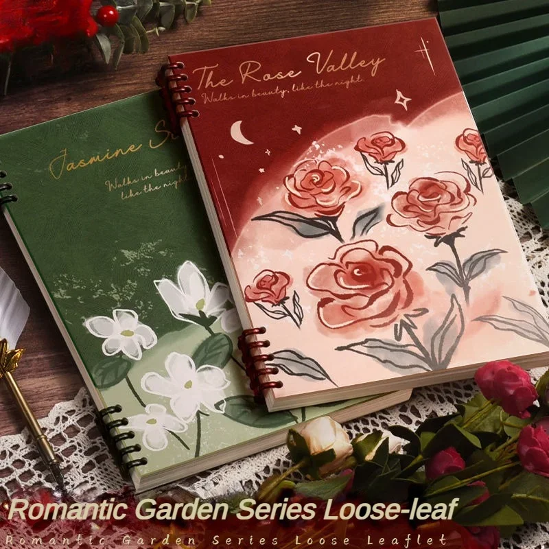 Romantic Garden Loose Spiral Notebook Removable Notebook Good-looking ...
